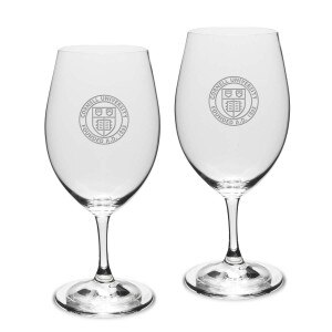 Custom Cornell Seal Riedel Red Wine Glass Set